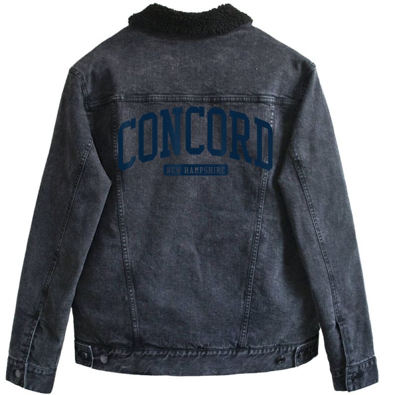 Concord New Hampshire Nh College University Style Navy T Shirt Unisex Sherpa-Lined Denim Jacket by mintywotm | Artistshot