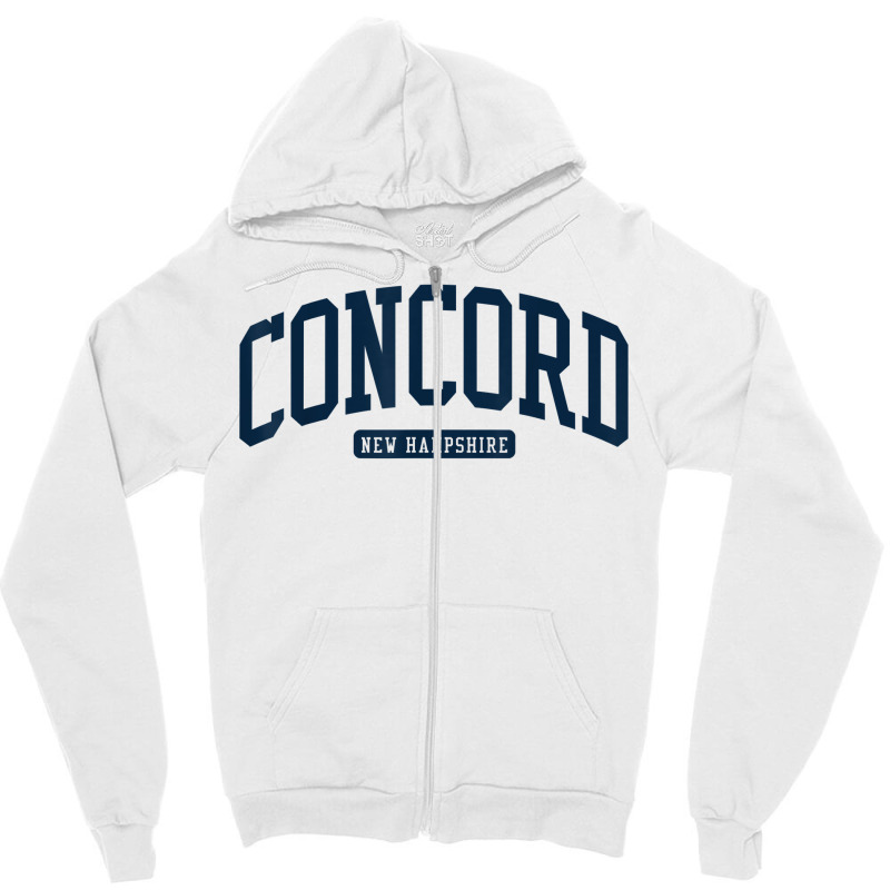 Concord New Hampshire Nh College University Style Navy T Shirt Zipper Hoodie by mintywotm | Artistshot