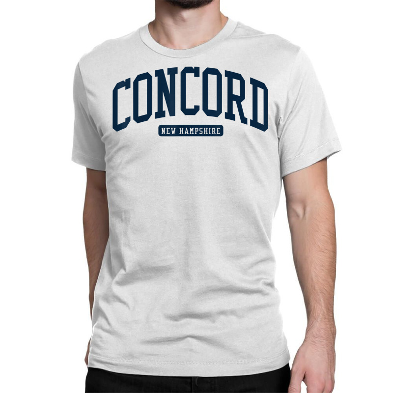 Concord New Hampshire Nh College University Style Navy T Shirt Classic T-shirt by mintywotm | Artistshot