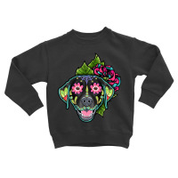 Labrador Retriever In Black - Day Of The Dead Sugar Skull Dog Toddler Sweatshirt | Artistshot