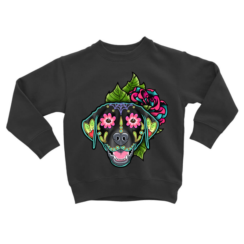 Labrador Retriever In Black - Day Of The Dead Sugar Skull Dog Toddler Sweatshirt by Inmamlil638 | Artistshot