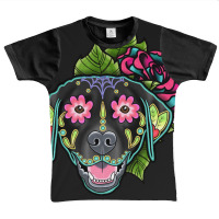 Labrador Retriever In Black - Day Of The Dead Sugar Skull Dog Graphic Youth T-shirt | Artistshot