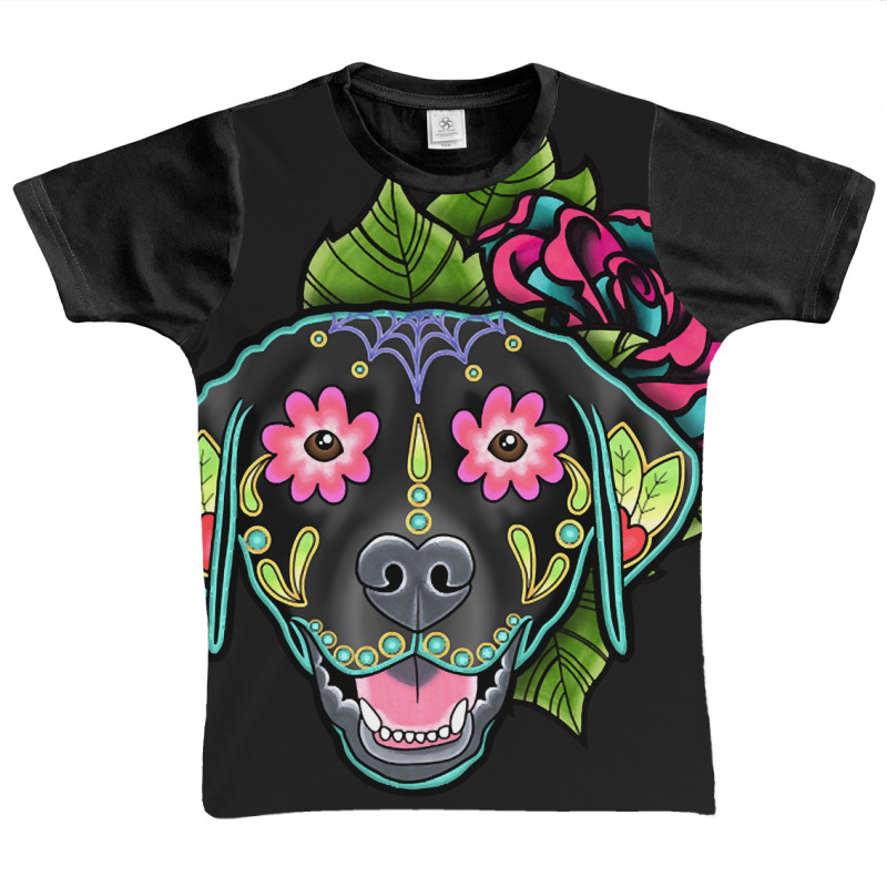 Labrador Retriever In Black - Day Of The Dead Sugar Skull Dog Graphic Youth T-shirt by Inmamlil638 | Artistshot