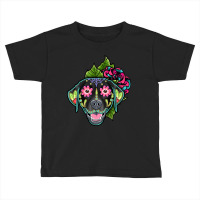 Labrador Retriever In Black - Day Of The Dead Sugar Skull Dog Toddler T-shirt | Artistshot