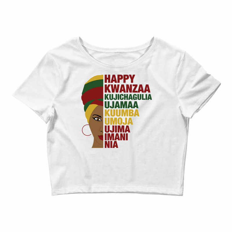 Happy Kwanzaa African Black Woman 7 Principles Pullover Hoodie Crop Top by adam.troare | Artistshot