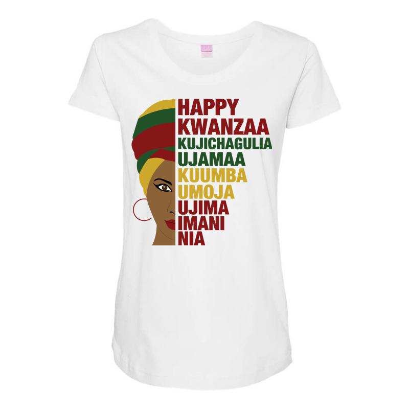 Happy Kwanzaa African Black Woman 7 Principles Pullover Hoodie Maternity Scoop Neck T-shirt by adam.troare | Artistshot