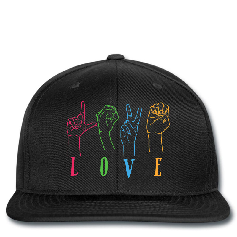 Deaf Awareness Rainbow Colors Sign Language Love Hands Printed hat by ALVAILLONJ | Artistshot