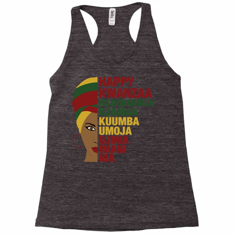 Happy Kwanzaa African Black Woman 7 Principles Sweatshirt Racerback Tank by adam.troare | Artistshot