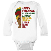 Happy Kwanzaa African Black Woman 7 Principles Sweatshirt Long Sleeve Baby Bodysuit | Artistshot