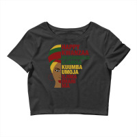 Happy Kwanzaa African Black Woman 7 Principles Sweatshirt Crop Top | Artistshot