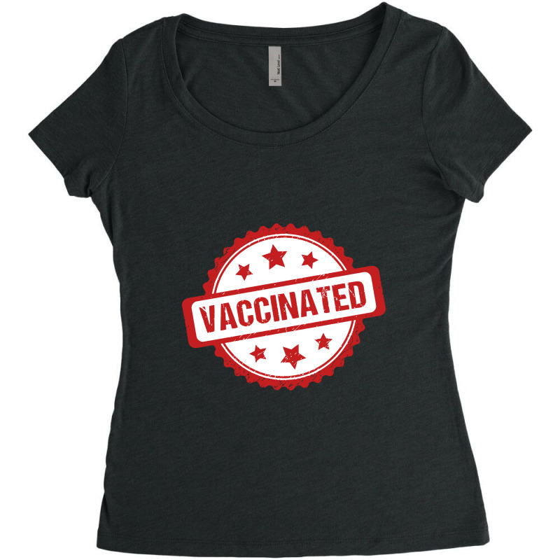 Vaccinated Women's Triblend Scoop T-shirt by liqualyfu | Artistshot