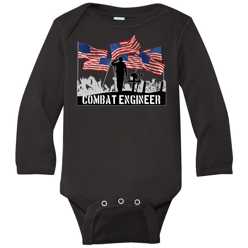 Combat Engineer Veteran Long Sleeve Baby Bodysuit by bummercaught | Artistshot