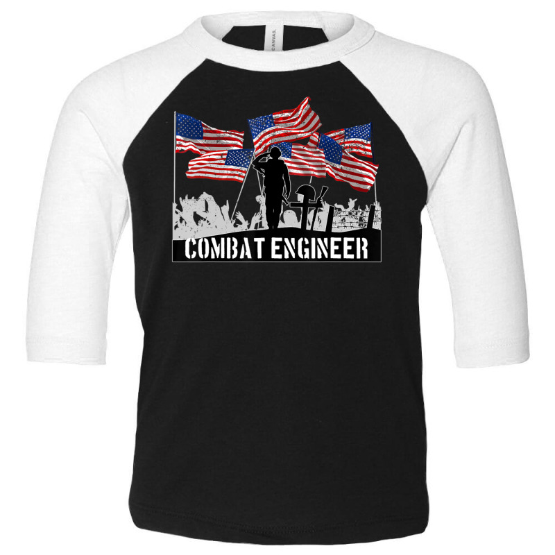 Combat Engineer Veteran Toddler 3/4 Sleeve Tee by bummercaught | Artistshot