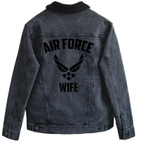 Cool Air Force Wife Best Proud Veteran Military Women Unisex Sherpa-lined Denim Jacket | Artistshot