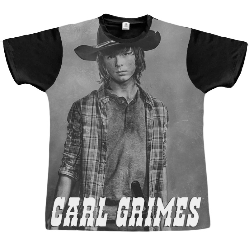 The Walking Dead Carl Silver Portrait Graphic T-shirt by degreesgunner | Artistshot