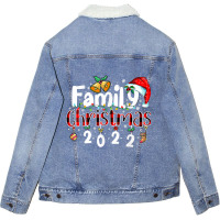 Family Christmas 2022 Matching Pajamas Squad Santa Elf Funny T Shirt Unisex Sherpa-lined Denim Jacket | Artistshot