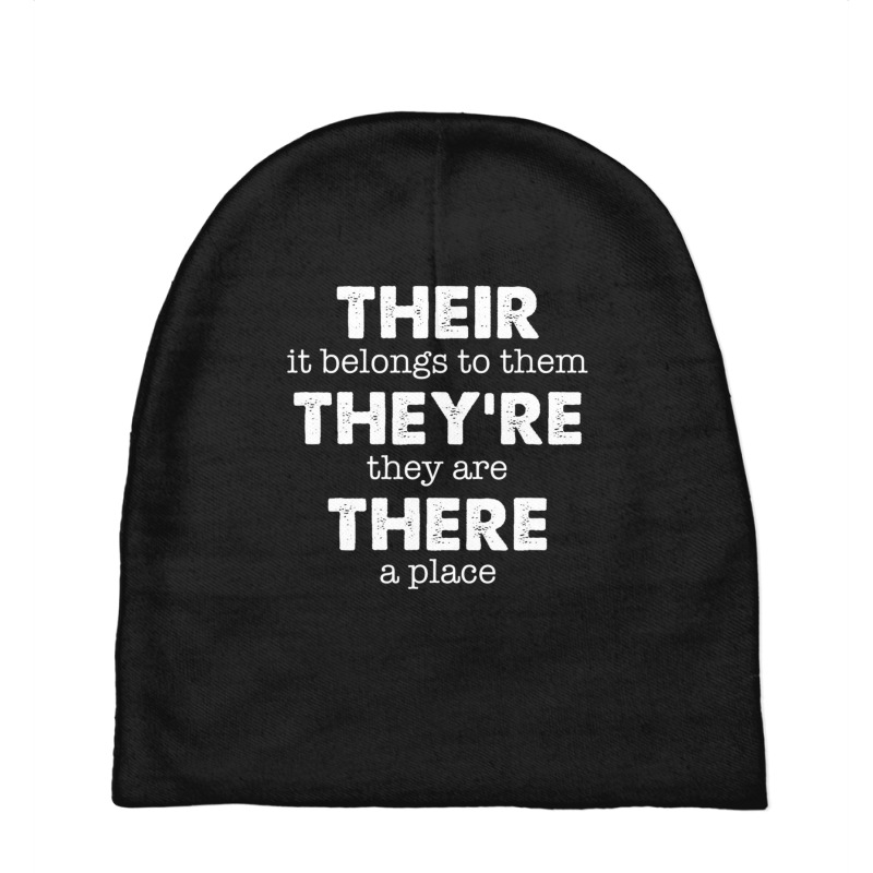 There, Their, They're Funny Grammar English Baby Beanies by degreesgunner | Artistshot