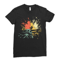 Water Skiing T  Shirt W A T E R S K I I N G I N K S P L A S H T  Shirt Ladies Fitted T-shirt | Artistshot