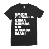 Kwanzaa 7 Principles Umoja Kujichagulia Ujima Ujamaa Nia Premium T Shi Ladies Fitted T-shirt | Artistshot