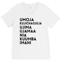 Kwanzaa 7 Principles Umoja Kujichagulia Ujima Ujamaa Nia Raglan Baseba V-neck Tee | Artistshot