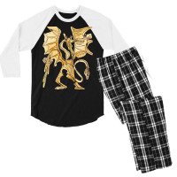 King Ghidorah By Pollux Men's 3/4 Sleeve Pajama Set | Artistshot