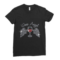 Woman Wine Angel Bling Rhinestone Funny Christian Tee T Shirt Ladies Fitted T-shirt | Artistshot