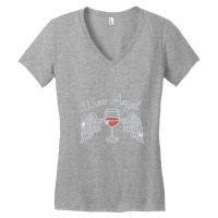 Woman Wine Angel Bling Rhinestone Funny Christian Tee T Shirt Women's V-neck T-shirt | Artistshot