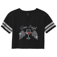 Woman Wine Angel Bling Rhinestone Funny Christian Tee T Shirt Scorecard Crop Tee | Artistshot