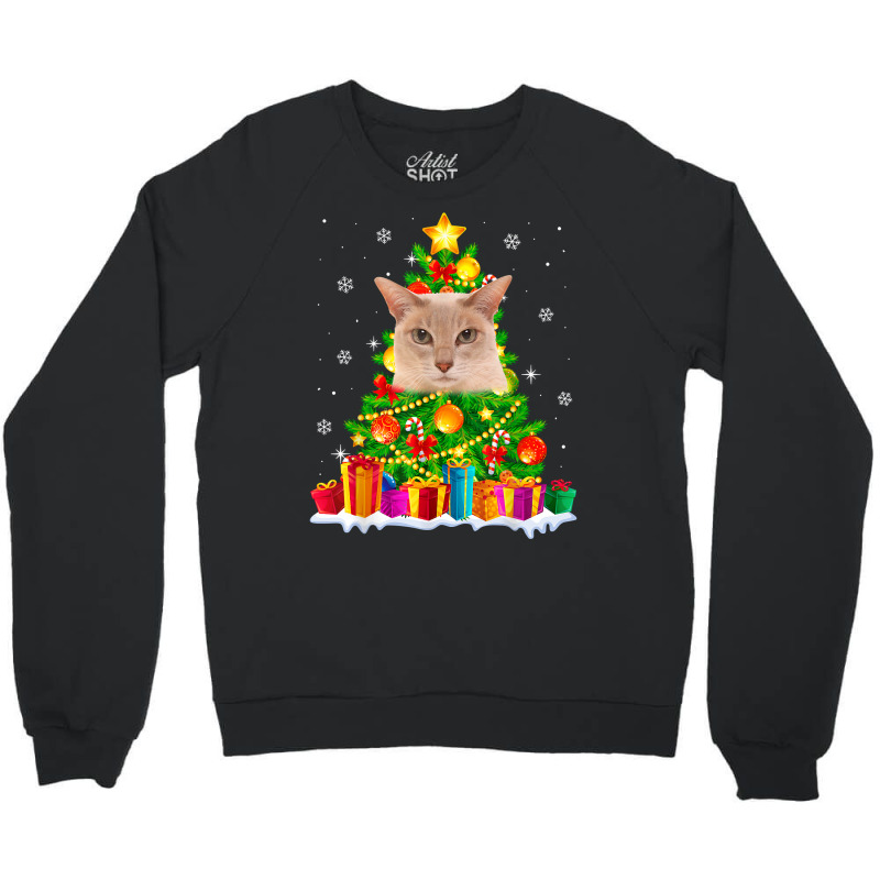 Cute Tonkinese Cat Lover Christmas Tree Xmas Holidays T Shirt Crewneck Sweatshirt | Artistshot