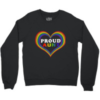 Womens Proud Aunt Rainbow Heart Lesbian Gay Lgbt Pride Tshirt Crewneck Sweatshirt | Artistshot