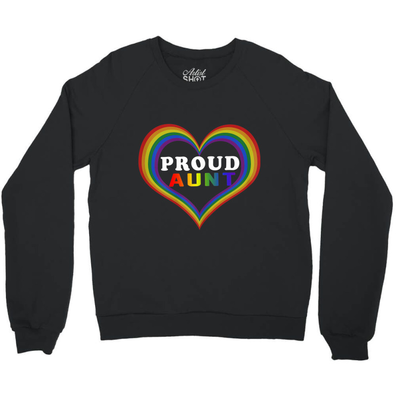 Womens Proud Aunt Rainbow Heart Lesbian Gay Lgbt Pride Tshirt Crewneck Sweatshirt by RYANIDDLE | Artistshot