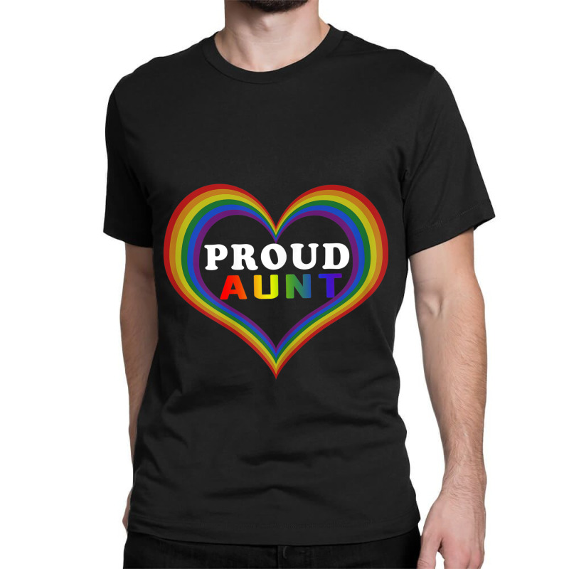 Womens Proud Aunt Rainbow Heart Lesbian Gay Lgbt Pride Tshirt Classic T-shirt by RYANIDDLE | Artistshot