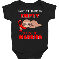 Mostly Running On Empty Stroke Warrior Support Stroke Warrior Gifts Baby Bodysuit | Artistshot