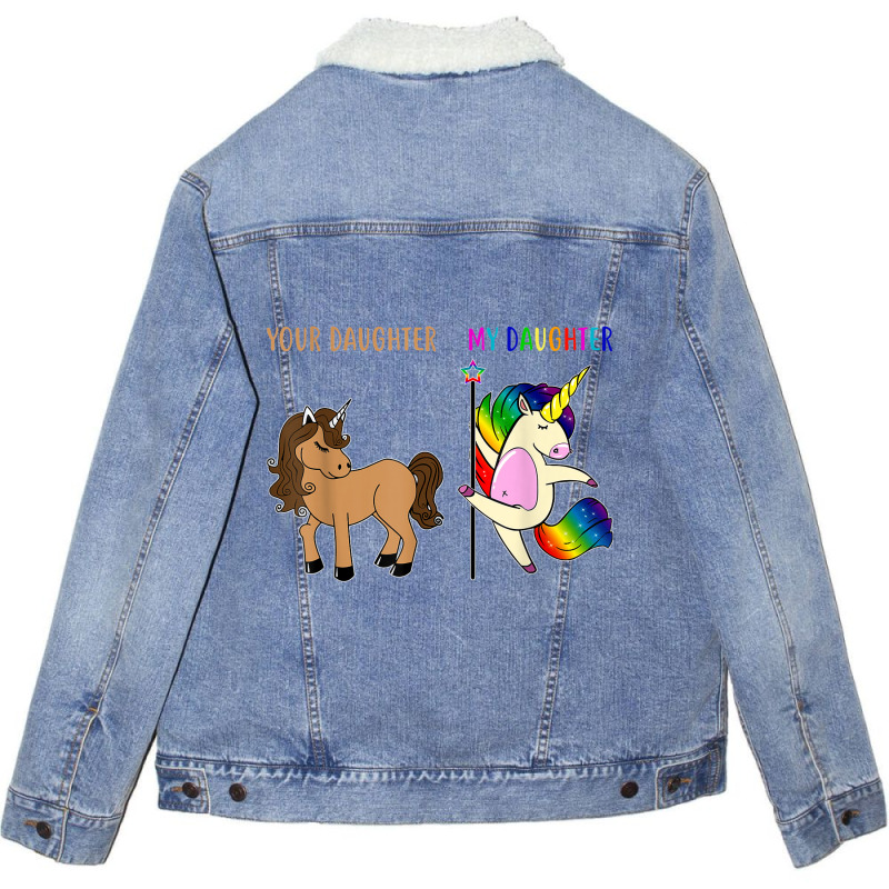 Your Daughter And My Daughter Funny Unicorn Lgbt Pride  Tshirt Unisex Sherpa-Lined Denim Jacket by RYANIDDLE | Artistshot