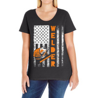 Welder Flag Welder For Welders Welding Outfit Ladies Curvy T-shirt | Artistshot