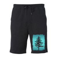 Legendary Conifer Tree Silhouette Drawing Fleece Short | Artistshot