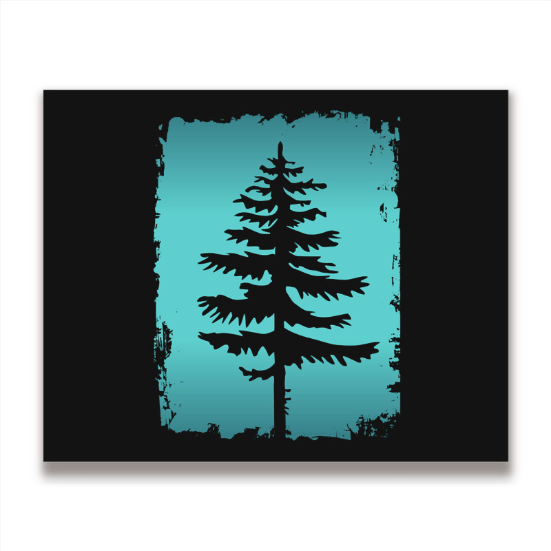 Legendary Conifer Tree Silhouette Drawing Metal Print Horizontal | Artistshot