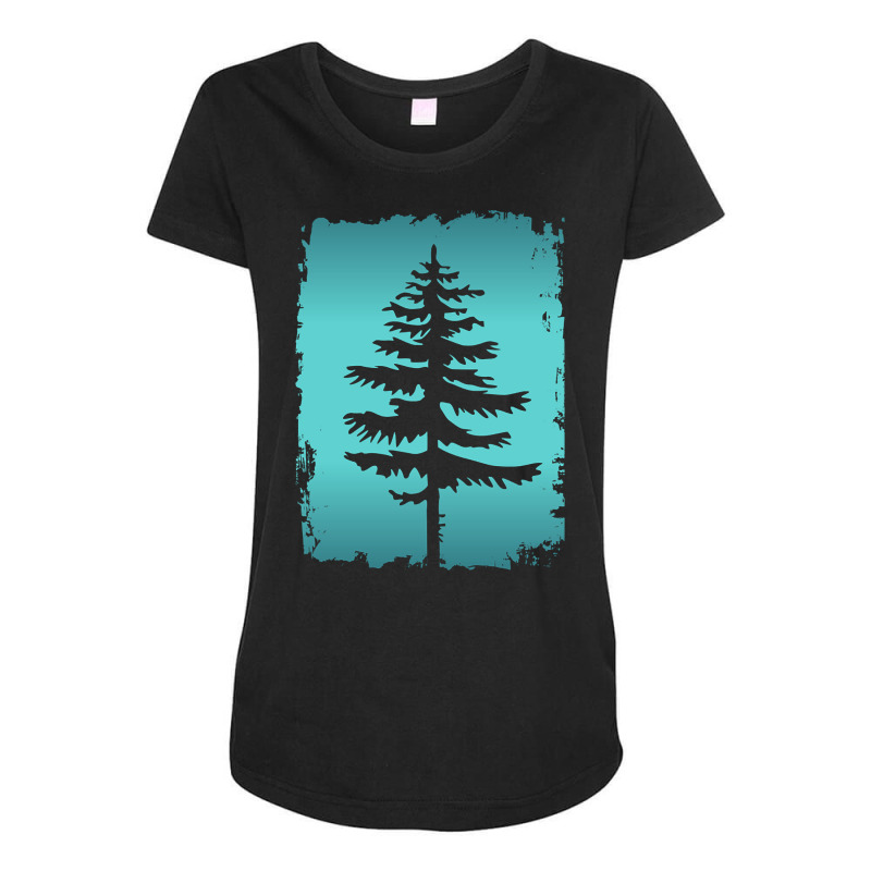 Legendary Conifer Tree Silhouette Drawing Maternity Scoop Neck T-shirt by declangreenwood | Artistshot