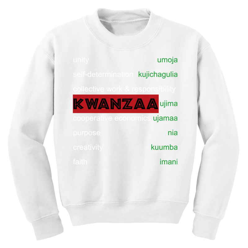 Kwanzaa Principles Wrapped African Red Black Green Long Sleeve T Shirt Youth Sweatshirt by ayedencoplon | Artistshot