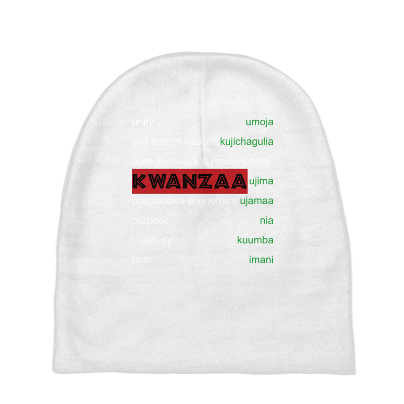 Kwanzaa Principles Wrapped African Red Black Green Long Sleeve T Shirt Baby Beanies by ayedencoplon | Artistshot