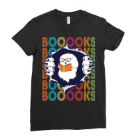 Booooks Kid Funny Ghost Reading Halloween Books-50hzz Ladies Fitted T-shirt | Artistshot