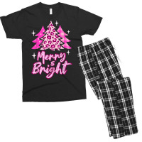 Merry And Bright Pink Christmas Tree, Pink Christmas Costume T Shirt Men's T-shirt Pajama Set | Artistshot