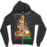 Merry Catmas Cute Burmese Cat Christmas Tree Xmas Lights T Shirt Zipper Hoodie | Artistshot