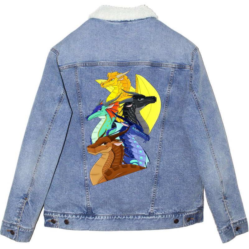 Dragonets Of Destiny Unisex Sherpa-Lined Denim Jacket by MARQUISHAWKINS | Artistshot