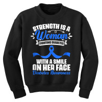 Woman Fighting Diabetes Warrior Diabetic Diabetes Awareness Tank Top Youth Sweatshirt | Artistshot