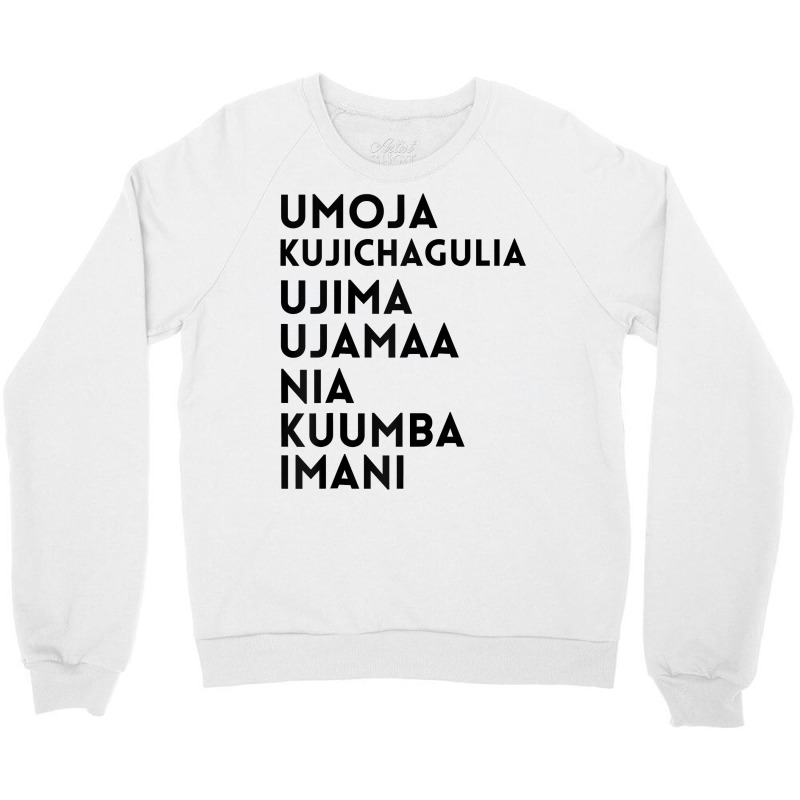 Kwanzaa 7 Principles Umoja Kujichagulia Ujima Ujamaa Nia Raglan Baseba Crewneck Sweatshirt by adam.troare | Artistshot