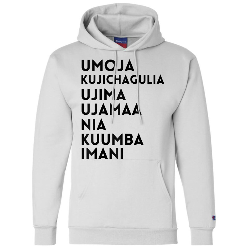 Kwanzaa 7 Principles Umoja Kujichagulia Ujima Ujamaa Nia Raglan Baseba Champion Hoodie by adam.troare | Artistshot