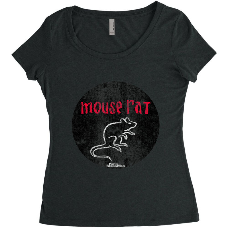 Parks & Recreation Mouse Rat Distressed Women's Triblend Scoop T-shirt by femalesbaubles | Artistshot