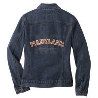 Maryland Vintage Retro Collegiate Ladies Denim Jacket | Artistshot