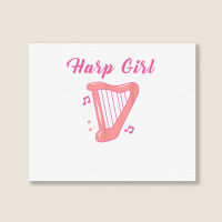 Harp Girl Harpist Musical Instrument Harp Player T Shirt Landscape Canvas Print | Artistshot